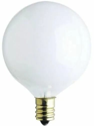 Westinghouse 0370100 60 Watt Incandescent G16 1/2 Globe - 2650 Kelvin - Warm White - 580 Lumens - E12-Candelabra Base - 120 Volt - Card - 2-Pack