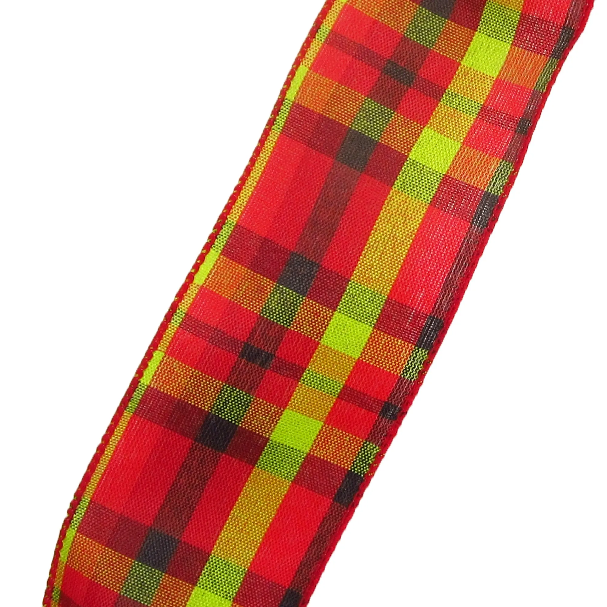 Wired Gala Party Plaid Holiday Ribbon (#40-2.5"Wx10Yards)