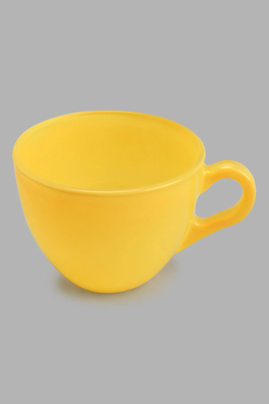 Yellow Glass Cup And Saucer (2 Piece)