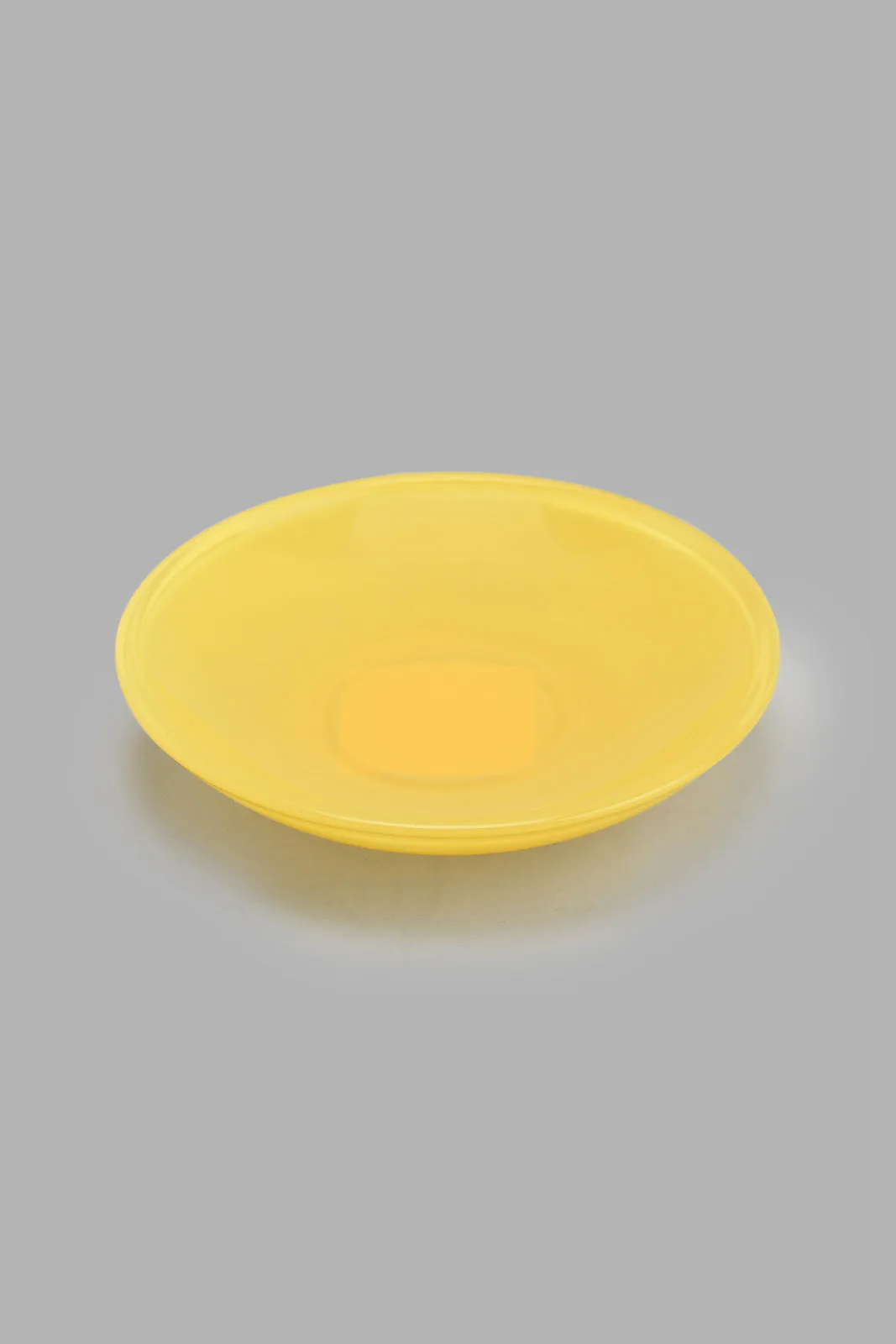 Yellow Glass Cup And Saucer (2 Piece)